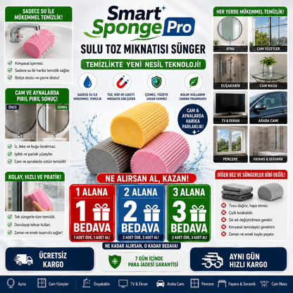 Smart Sponge Pro Toz Mıknatısı Sünger